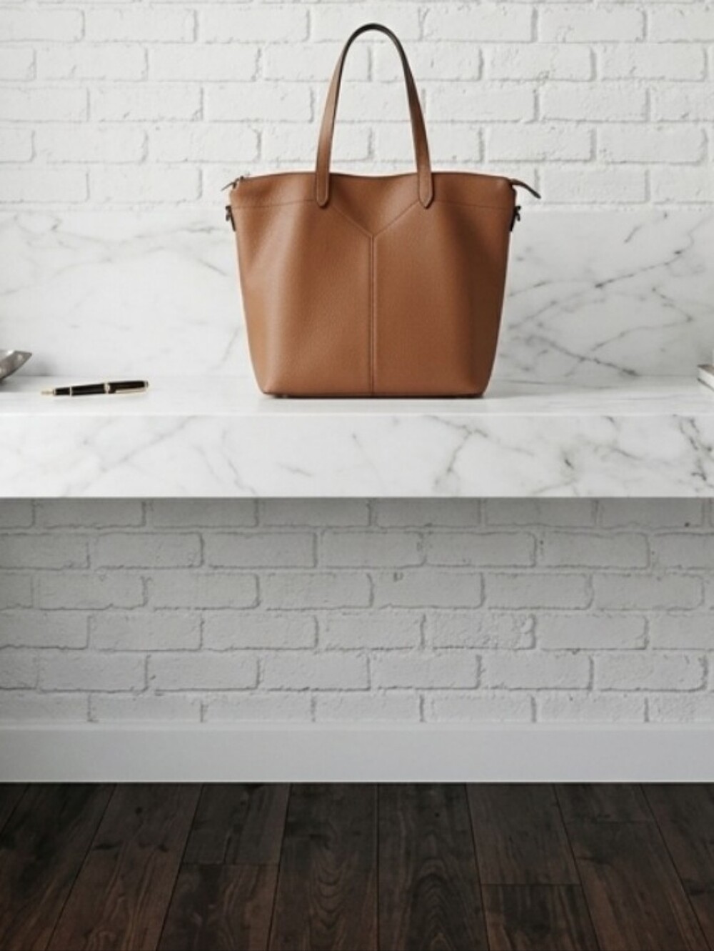 Everyday Pebbled Hobo Tote in Brown